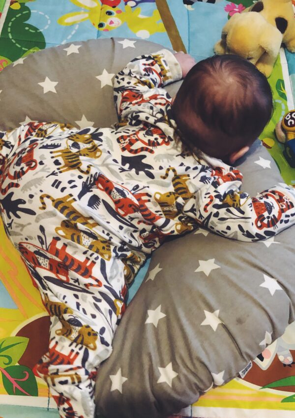 Tummy time and feeding a baby with hip dysplasia