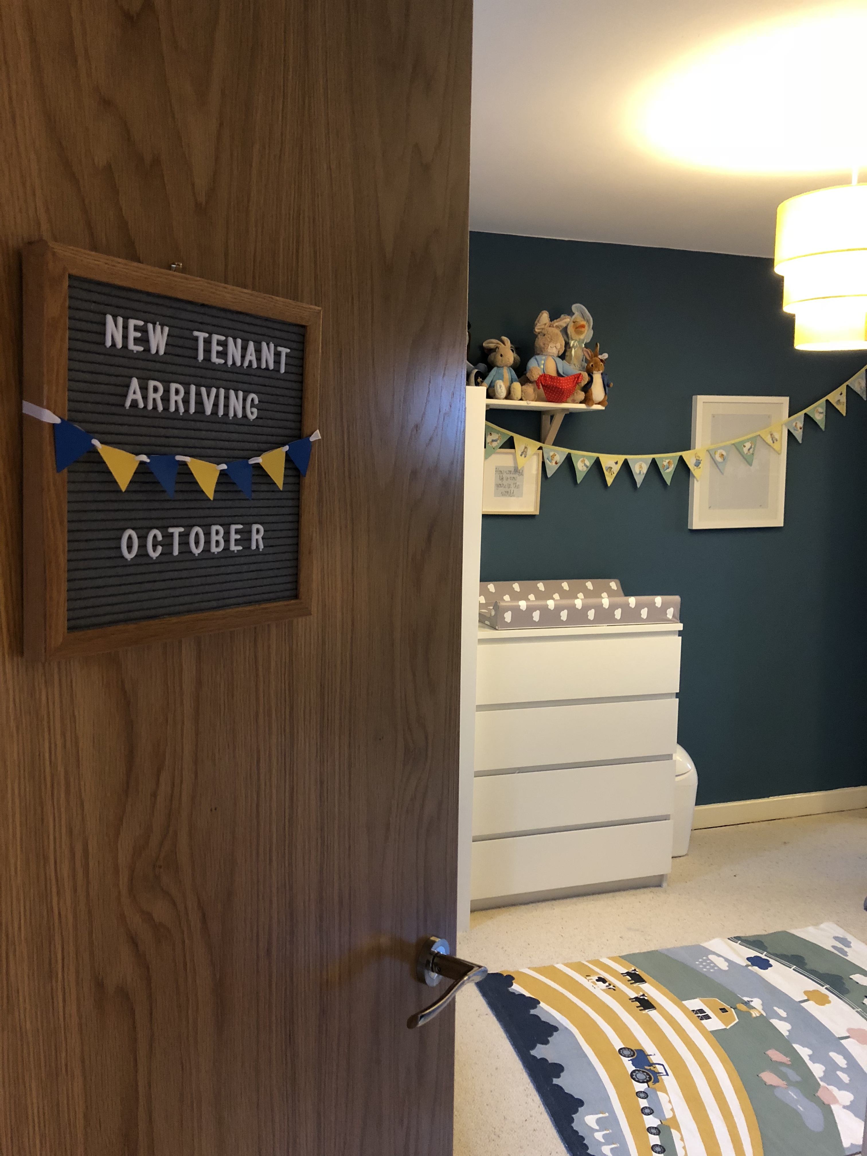 Nursery teal baby boy