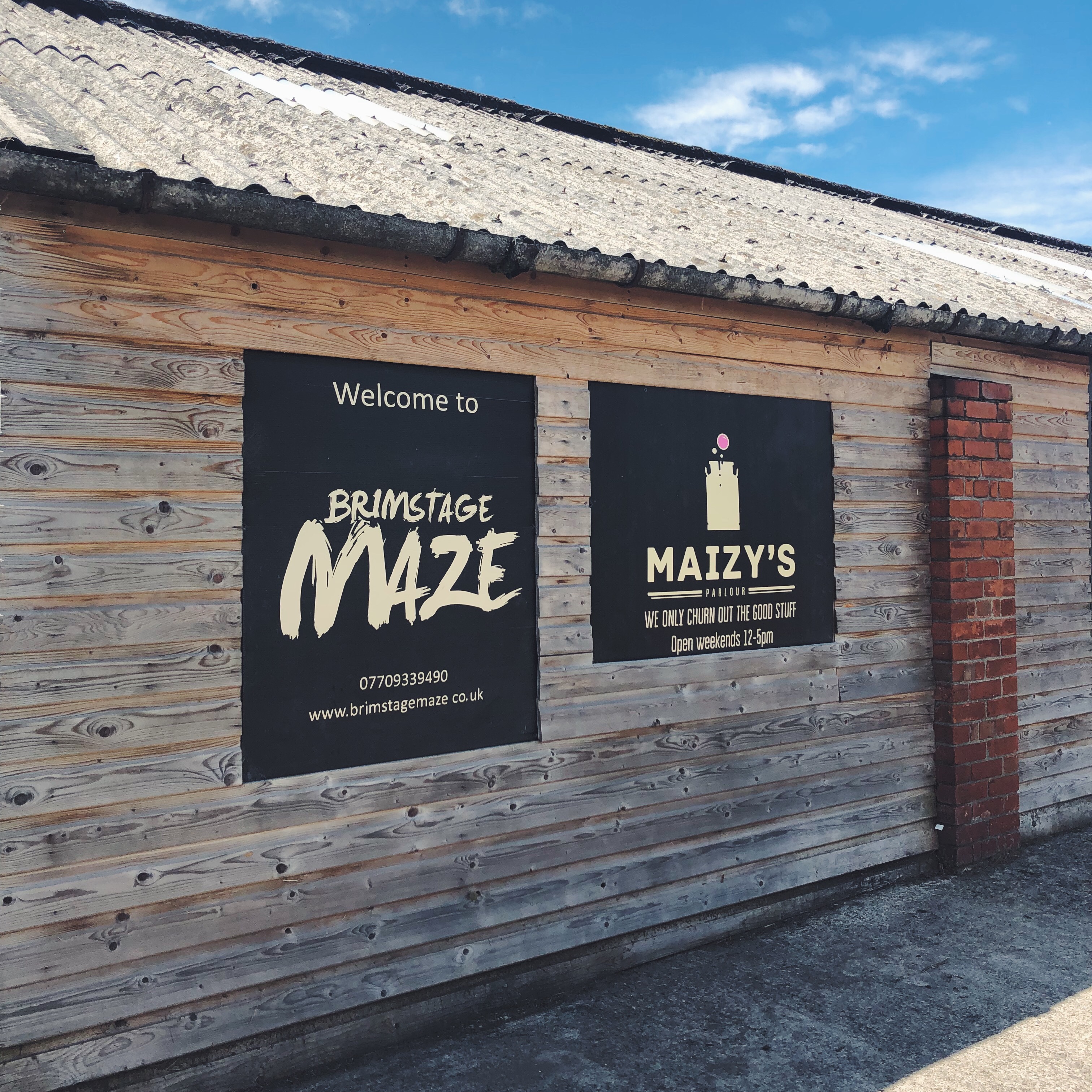 Brimstage Maze sign and entrance 