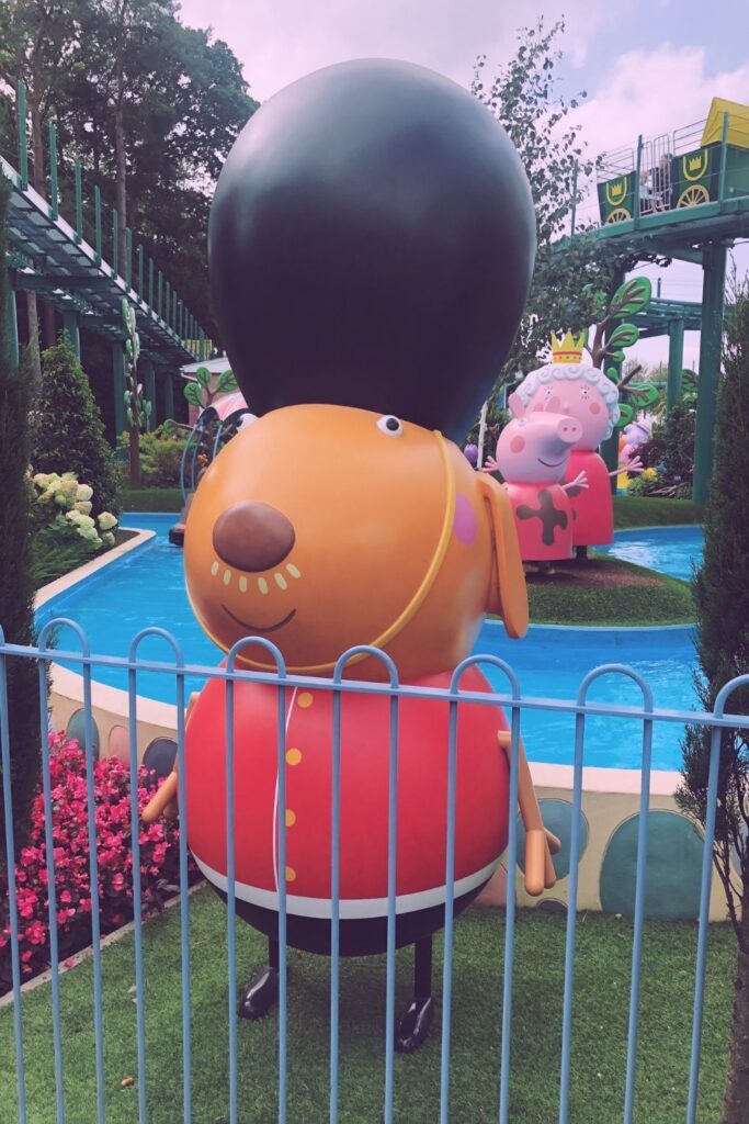family day out at peppa pig world. Characters